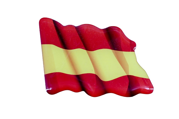Pegatina Bandera España Resina - E79 Color Rojo/Amarillo Tamano 2