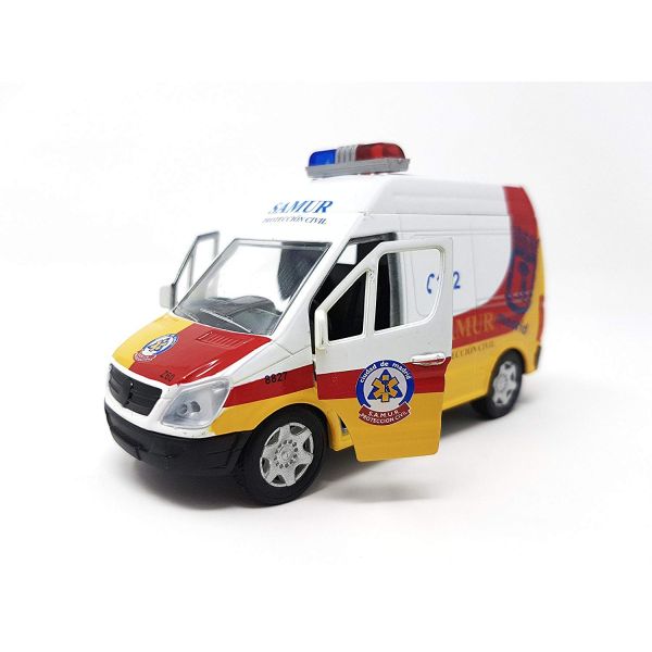 AMBULANCIA METALICA SAMUR 15.5x8X6CM