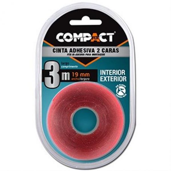 CINTA DOBLE CARA COMPACT 1,5 METROS 19MM BLISTER