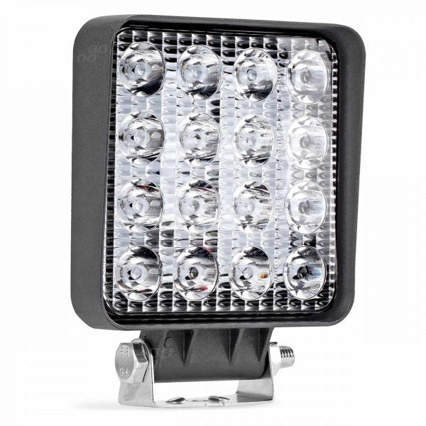 FARO DE TRABAJO CUADRADO 16 LED  3840LUM 48W 9-36V 6000K 110X110