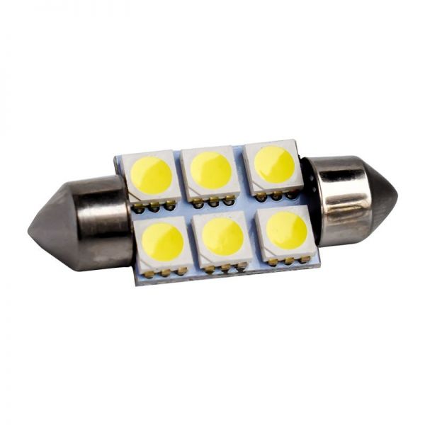 LAMPARA 24V LED SV8,5 C5W 12X36 6000K 1,5W PLAFONIER 6SMD 2UD