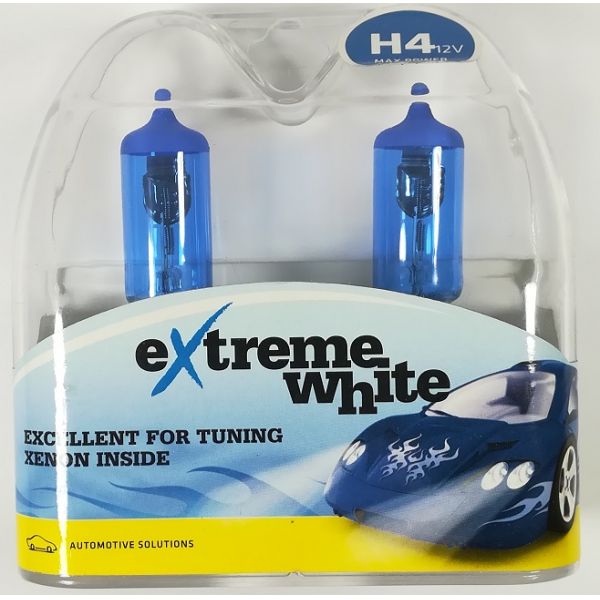 ESTUCHE DE LAMPARAS 12V H4 EXTREME WHITE BOSMA 100W 2UD