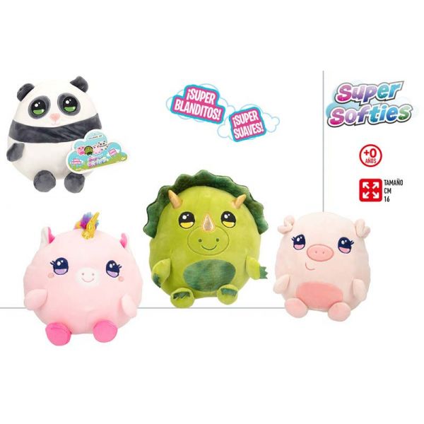 PELUCHE DE ANIMALES SUPER SOFTIES 4/S 16 CM