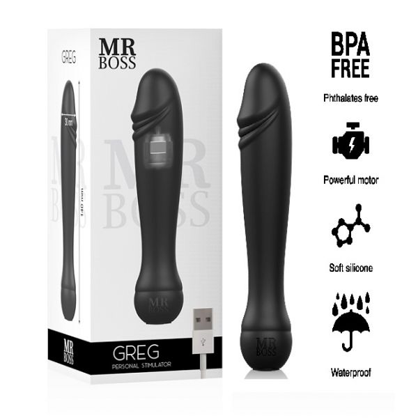 ESTIMULADOR VIBRADOR RECARGABLE 14.5CM 10 VELOC MR BOSS