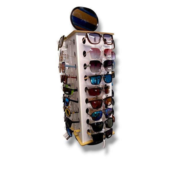 EXPOSITOR GAFAS GIRATORIO 4 CARAS 36UDS 60CM X 24CM X 24CM