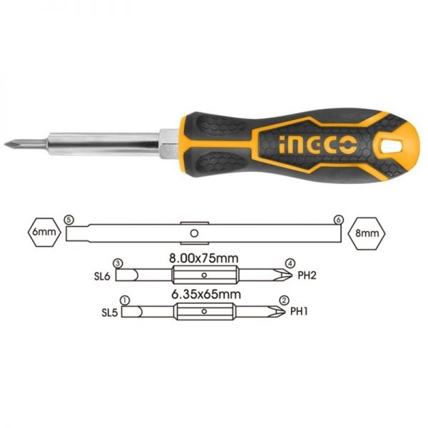DESTORNILLADOR 6 EN 1 PUNTA INTERCAMBIABLE