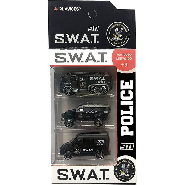 VEHICULOS SWAT AMERICANO METALICOS PACK 3 UDS