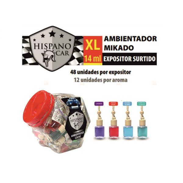 EXP.AMBIENTADOR BOTELLITAS XXL 14ML HISPANOCAR (48UDS)