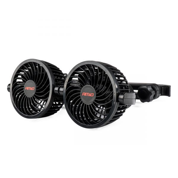 VENTILADOR DOBLE DE REPOSACABEZAS + CARGA 2USB 3.A 12V