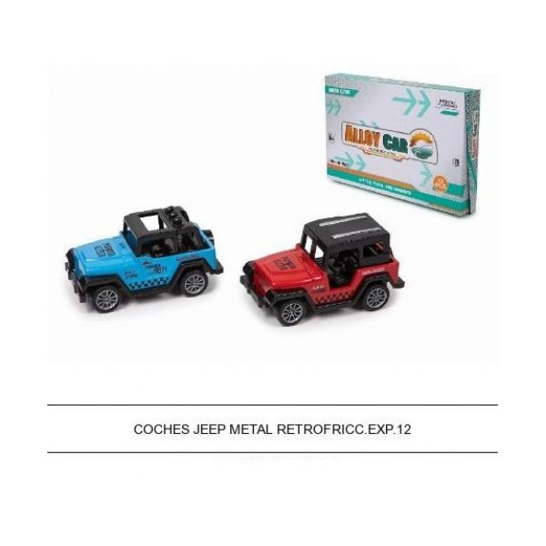 COCHES JEEP METAL C/RETROFRICCION 2/SURT EXP 12UDS