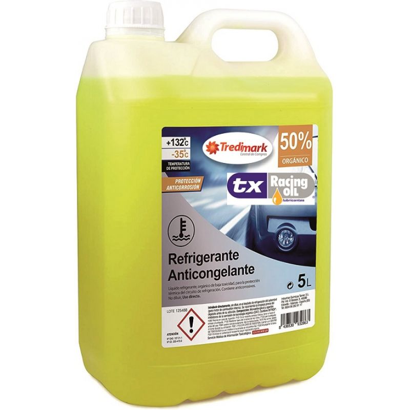Refrigerante orgánico 50% G12 amarillo 5L